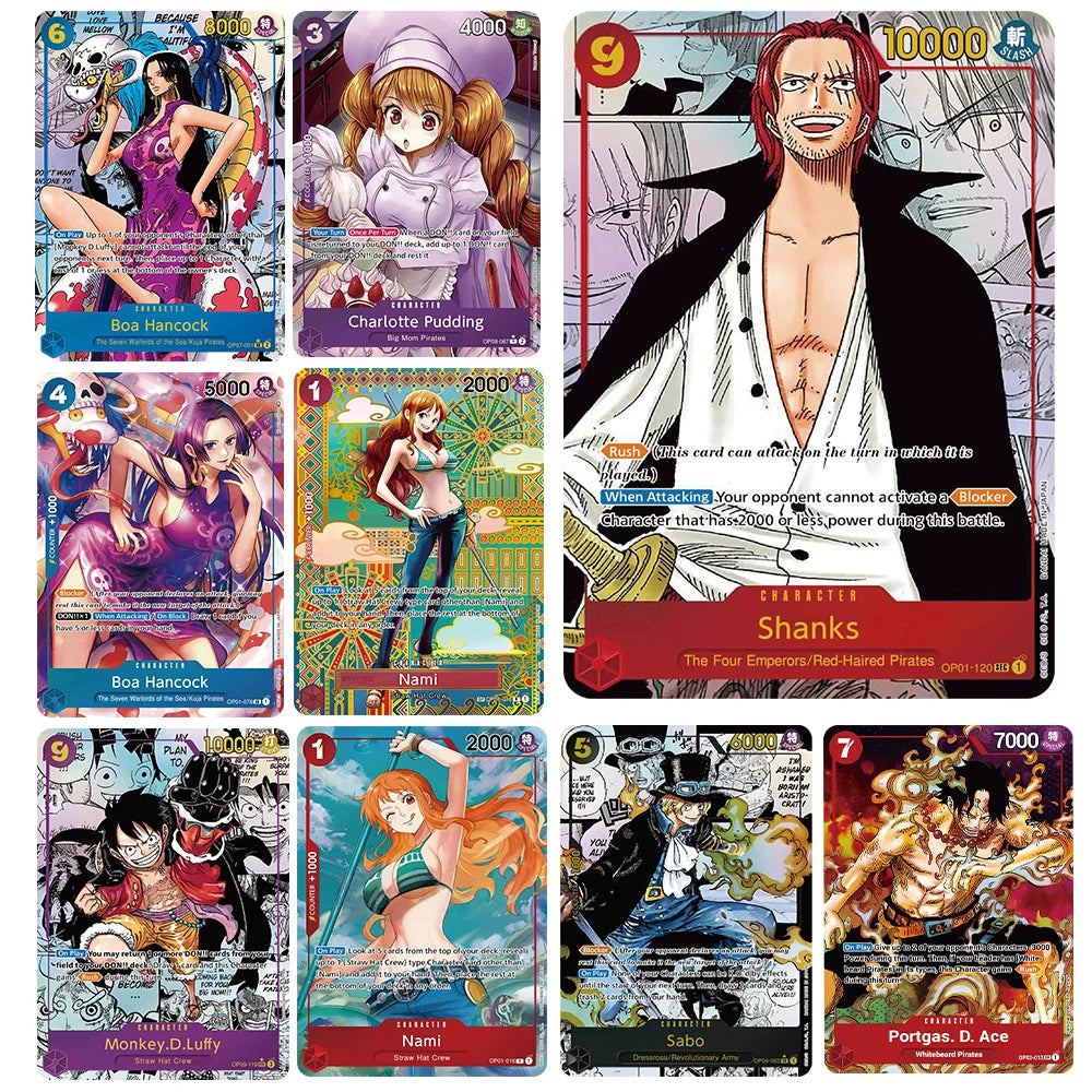 Anime One Piece OPCG Card English Version Shanks/Monkey.D. Luffy/Portgas.D. Ace Game Anime Collection Proxy Cards Anime One Piece OPCG Card English Version Shanks/Monkey.D. Luffy/Portgas.D. Ace Game Anime Collection Proxy Cards